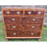 A late 17th century / early 18th century oyster veneered chest of drawers, having a box wood
