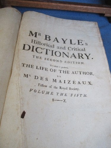 Dictionary Historical and Critical of Peter Bayle, second edition, revised, corrected and enlarged - Image 2 of 12