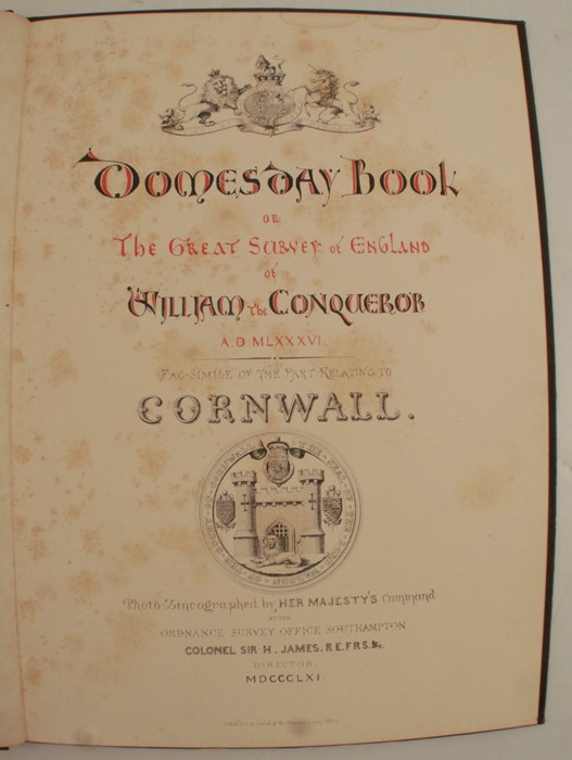 Domesday Book, fac-simile of the part relating to Cornwall, 1861, together with Domesday Book in - Image 4 of 4