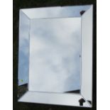 A modern mirror, with mirrored frame, 35.5ins x 27.5ins including frame