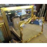 A gilt frame mirror together with another mirror