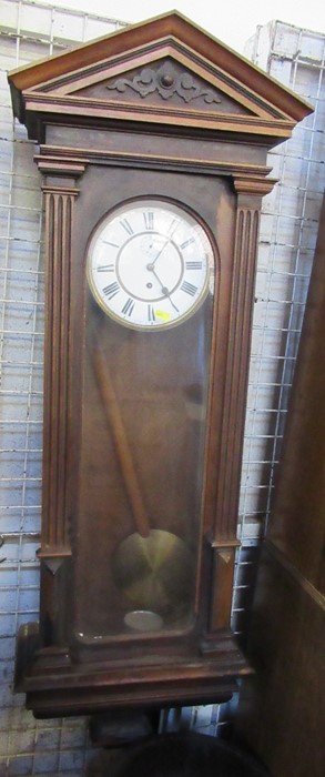 A Vienna style wall clock, height 46ins