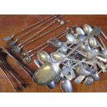 A collection of hallmarked silver tea and other spoons, together with some sundae spoons,