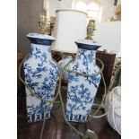 A pair of table lamp bases, stamped India Jane