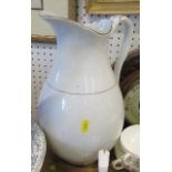 A large 19th century style white jug, 13.25ins