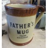 Large stoneware tankard, Father's Mug, height 9ins x diameter 7ins