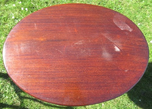 A 19th century mahogany oval tripod table, diameter 25.5ins x height 28ins - Image 2 of 2
