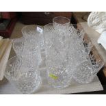 A set of 10 glass tumblers