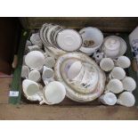 A box of china including Royal Worcester Evesham