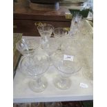 A set of 7 wine glasses