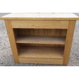 A modern oak low bookcase, with adjustable shelf, 35ins x 13.5ins x height 27ins