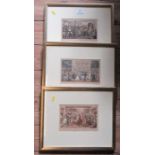 3 framed Cruickshank prints