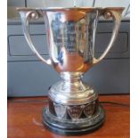 A silver two handled trophy cup, with presentation inscription, Birmingham 1924, weight 8oz
