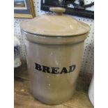 A stoneware bread bin, height 13.5ins