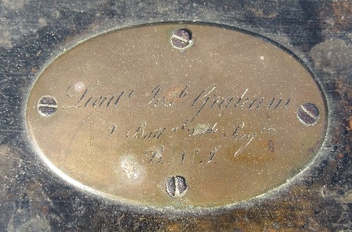 A leather covered trunk having brass corners, studs and handles, the plaque engraved, Lieutenant - Image 2 of 4