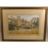 John Chalkley, watercolour, rural scene, 12.75ins x 20.5ins