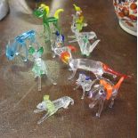 A collection of glass animal models