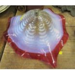 A glass shade, max diameter 9.5ins