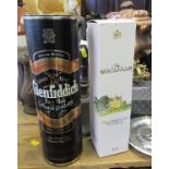 Two bottles of whisky, The Macallan 10 year old, Glenfiddich Special Reserve