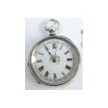 Anonymous, a late Victorian silver fob watch, with a bar movement with cylinder escapement, 4.1cm