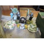 A collection of 19th century porcelain, to include Staffordshire style figure groups, together