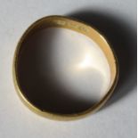 A 22 carat gold plain wedding ring, 3.7g gross