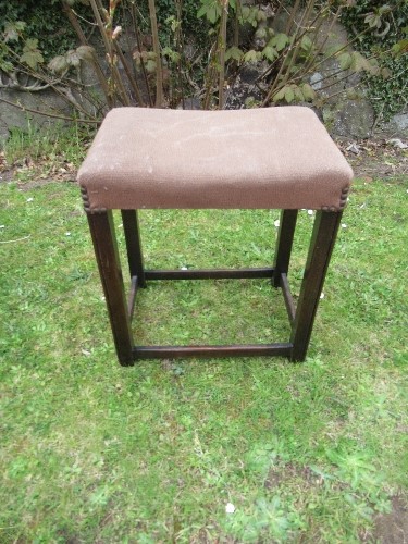 A rectangular upholstered stool, height 18.5ins x 11ins x 16ins