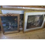 Three antique prints, including L'Amant Surpris