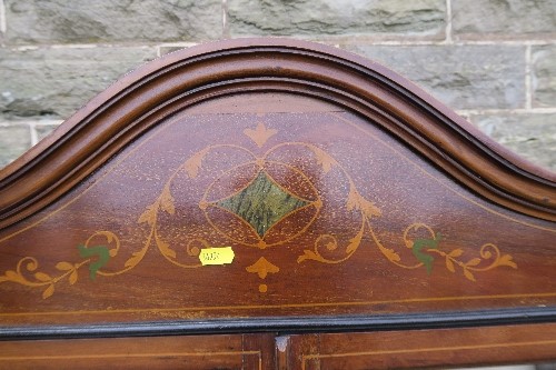 An Edwardian mahogany and inlaid display cabinet, with arched top, width 36ins, height 70ins, - Image 2 of 3