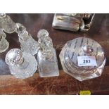 Five silver mounted dressing table bottles