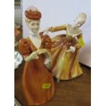 A Royal Doulton figure, Kirsty, together with a Francesca Art China figure Glenence