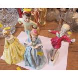 Four Royal Worcester figures, Grandmothers Dress, January, Tuesday's Child and Sweet Anne, all are