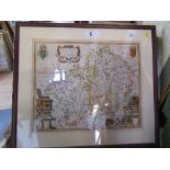 A 17th century map of Worcestershire by John Blaeu 1646
