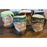 5 miniature character jugs