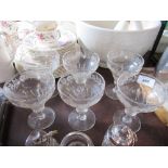 A set of six wine glasses