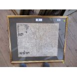 An antique map of Worcester by Emmanuel Bowen 1767