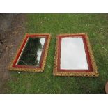 A pair of gilt frame mirrors, with bevelled plates, plate size 13.75ins x 23.5ins, frame size