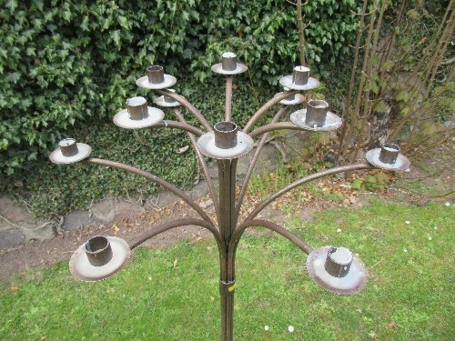 A metal 12 branch candle stand - Image 2 of 3