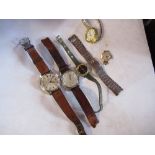 An Omega automatic Genevieve wrist watch, together with another Omega watch, and various other