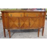 A mahogany sideboard, fitted with drawers over cupboards, width 60ins, depth 22ins, height 38ins
