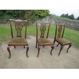 Three 19th century style chairs, with pierced splats