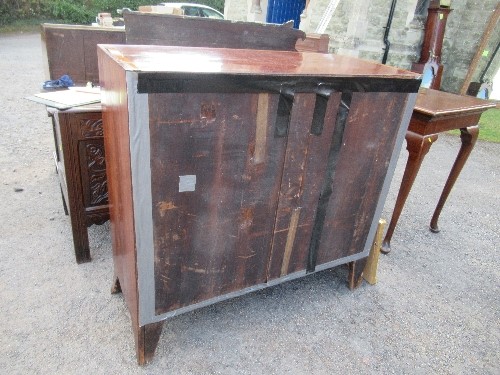 A 19th century mahogany bow fronted chest of drawers, with satinwood cross banding, fitted two short - Image 2 of 6