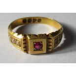 A Victorian 18 carat gold stone set ring, Chester 1896, finger size N, 2.3g gross