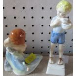 2 Royal Worcester figures, Old Friends, Little Mermaid, all are in good condition