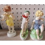 3 Royal Worcester figures, Poor Teddy, Country Boy, Teatime, all are in good condition