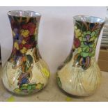A pair of Royal Winton vases, decorated with flowers, height 8ins
