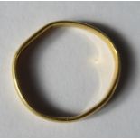 A 22 carat gold plain wedding ring, 1.7g gross