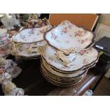 A Royal Crown Derby part dessert service, One of the comports looks as though the stem has been re-