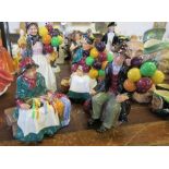 4 Royal Doulton figures, to include Balloon Seller, all are in good condition