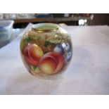 A Royal Worcester vase, painted with fruit by Roberts, shape number 2491, good condition